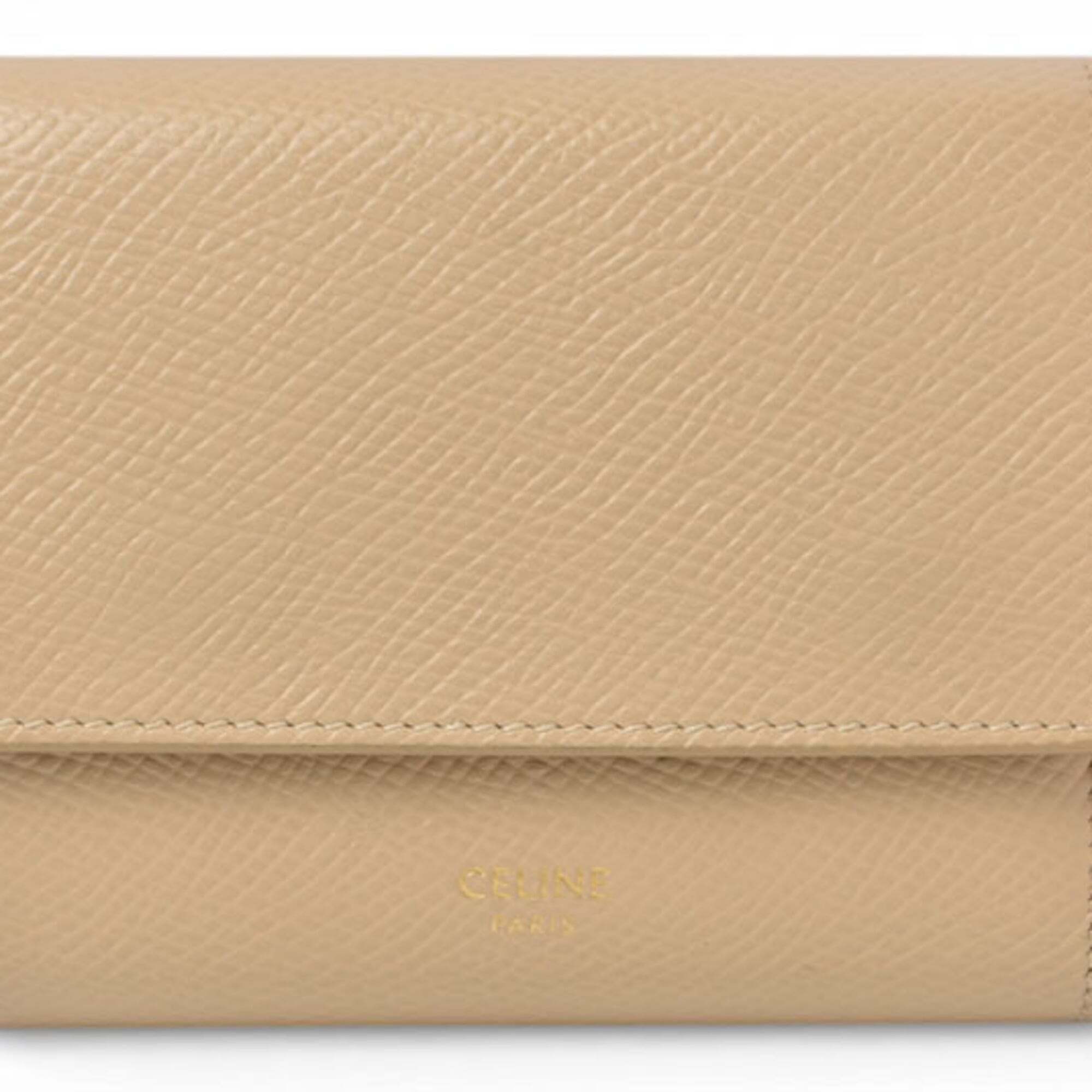 Celine Mini Wallet, Celine Women's Tri-Fold Beige, Small Trifold Wallet 10b57